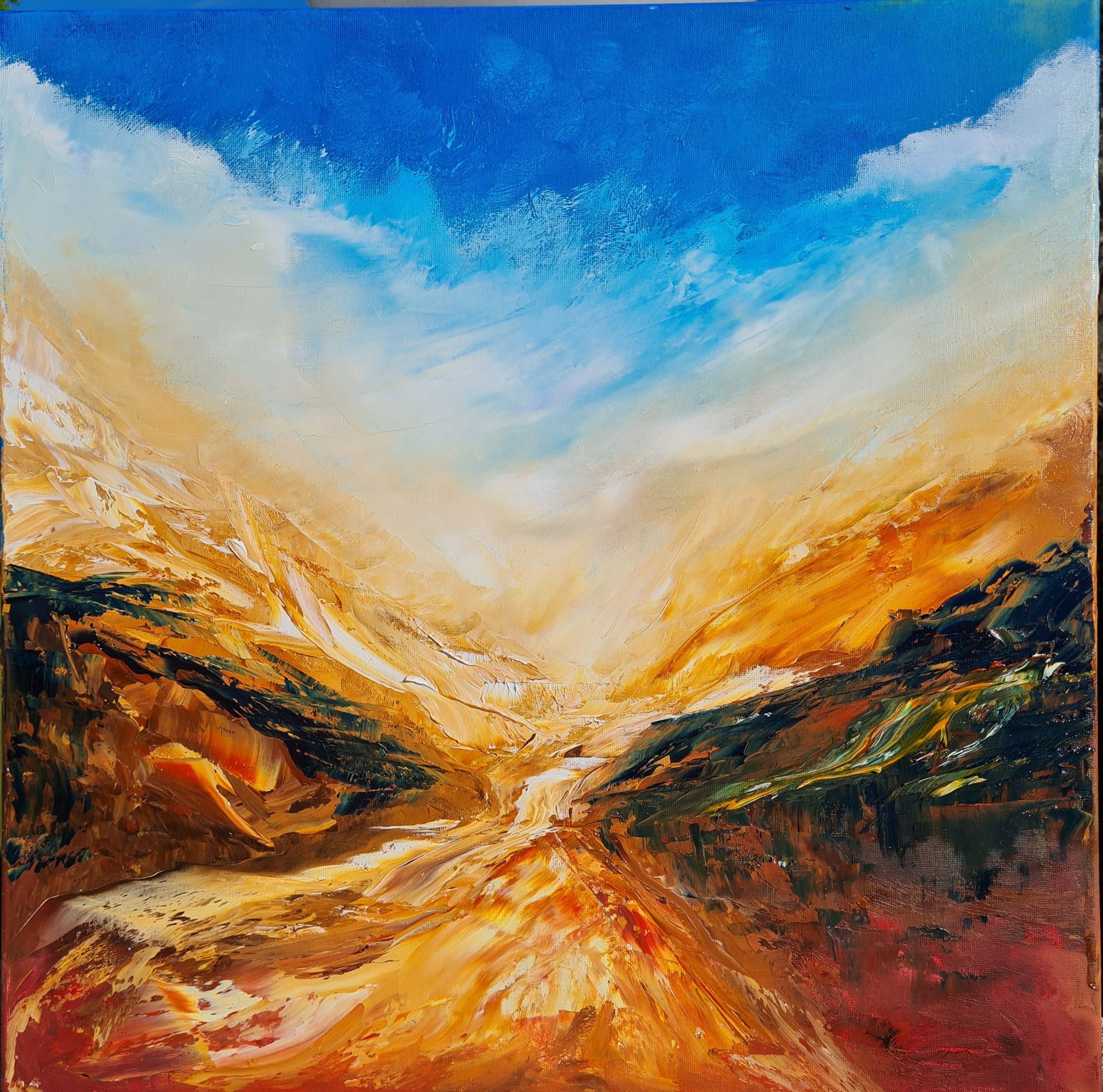 AB CHAOS     huile 50cm x 50 cm 